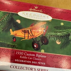 Hallmark Keepsake Orange and Red Biplane Ornament